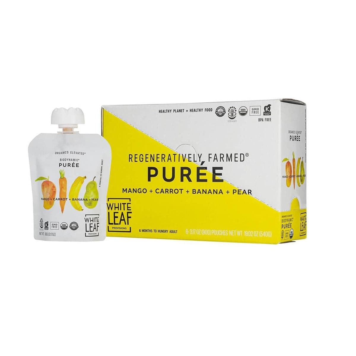 Organic Mango + Carrot + Banana + Pear Puree