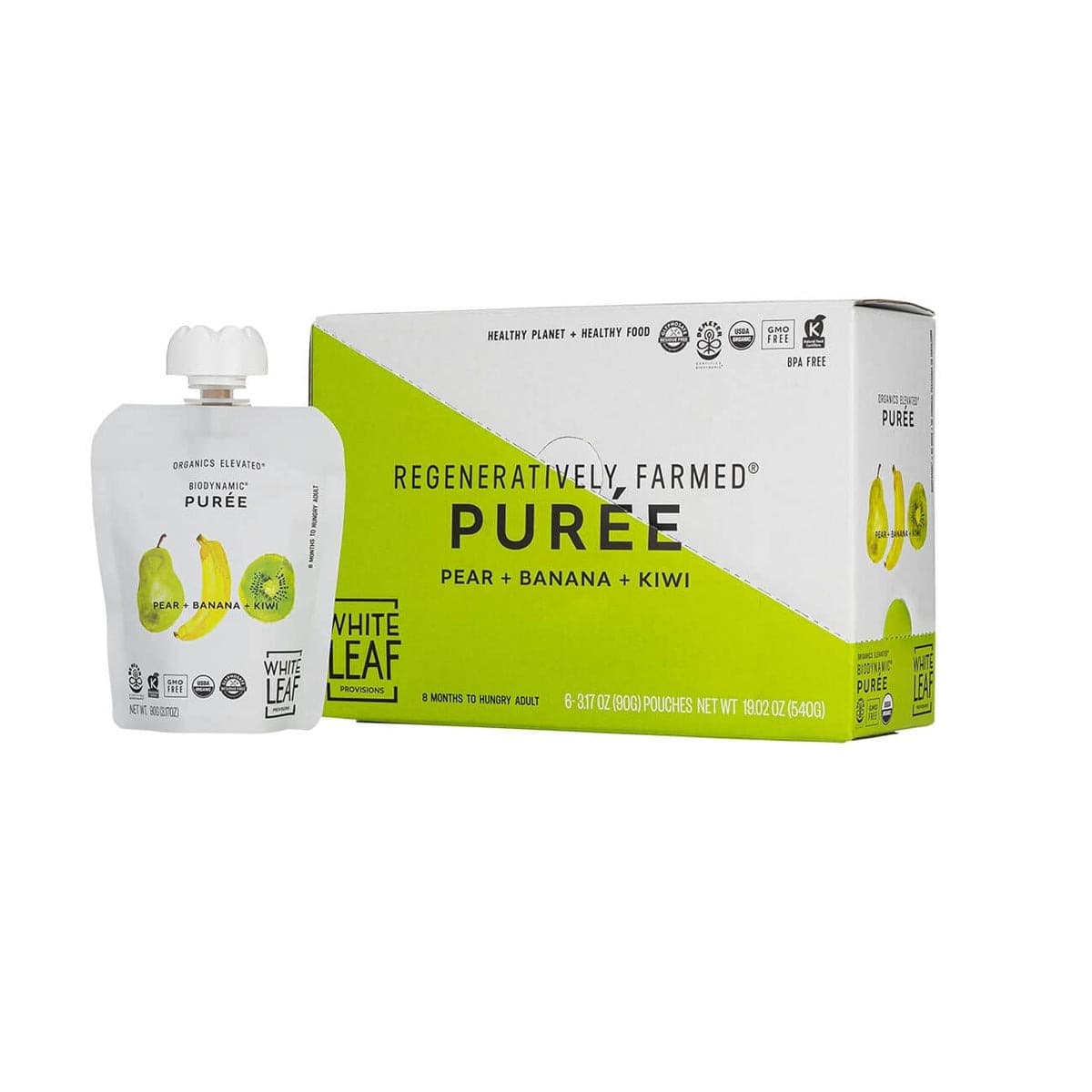 Organic Pear + Banana + Kiwi Puree